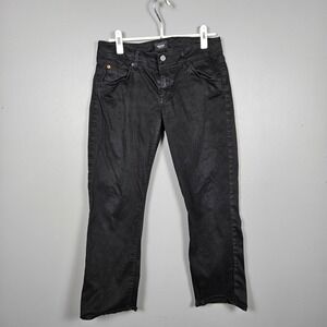 Hudson Womens 30 Beth Baby Bootcut Jeans Mid Rise Stretch Flap Pocket Y2K Black
